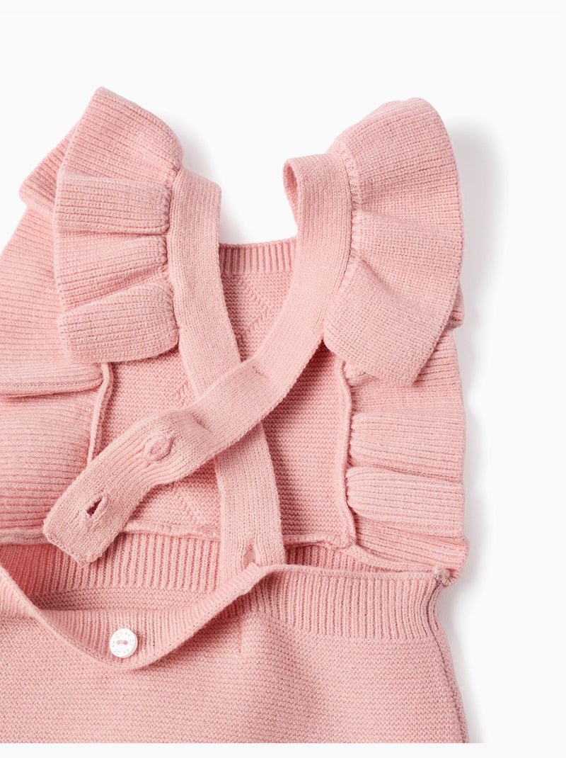 Tutina lavorata a maglia con bretelle arricciate Rosa chiaro - Kiabi