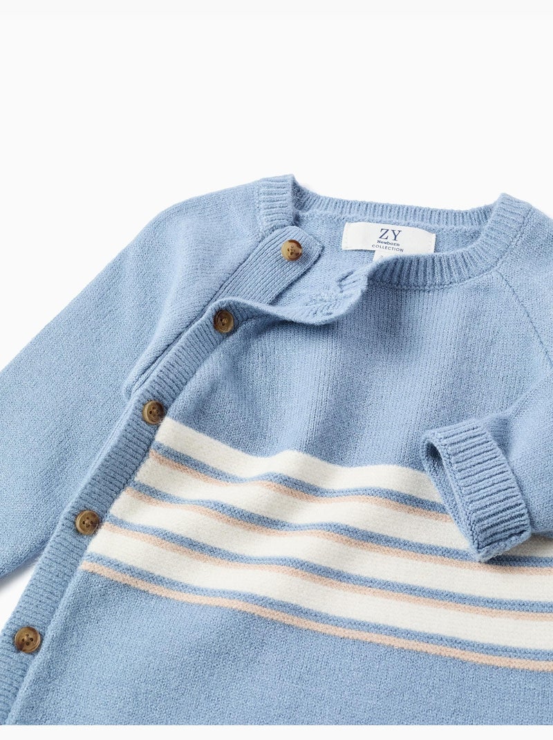Tutina lavorata a maglia con righe Blu chiaro - Kiabi