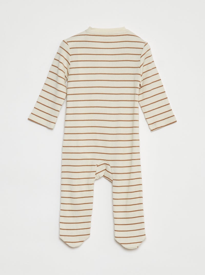 Tutina leggera a coste BIANCO - Kiabi