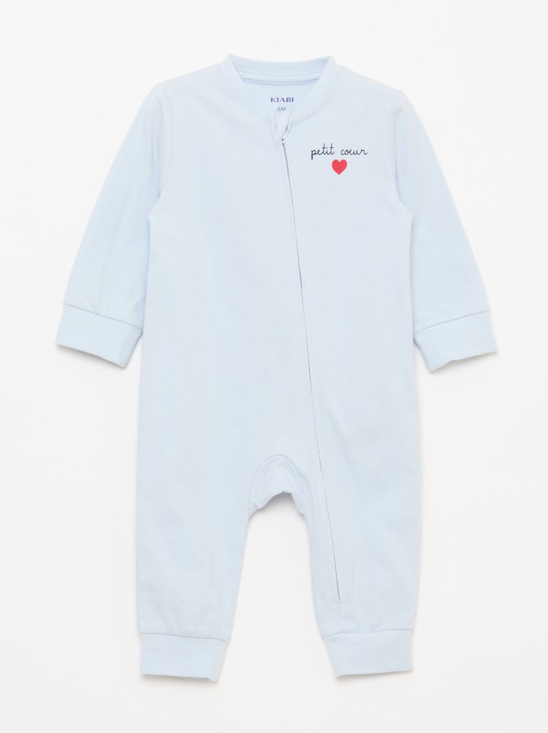 Tutina leggera a costine senza piedini Blu - Kiabi
