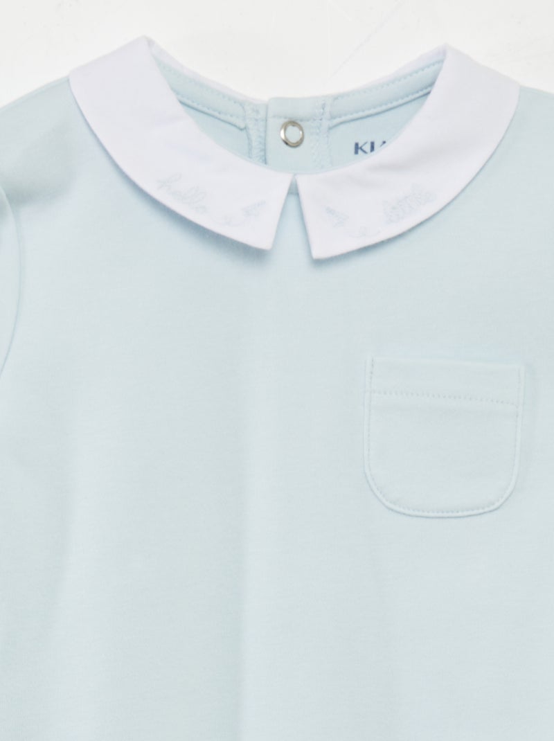 Tutina leggera con collo a contrasto BLU - Kiabi