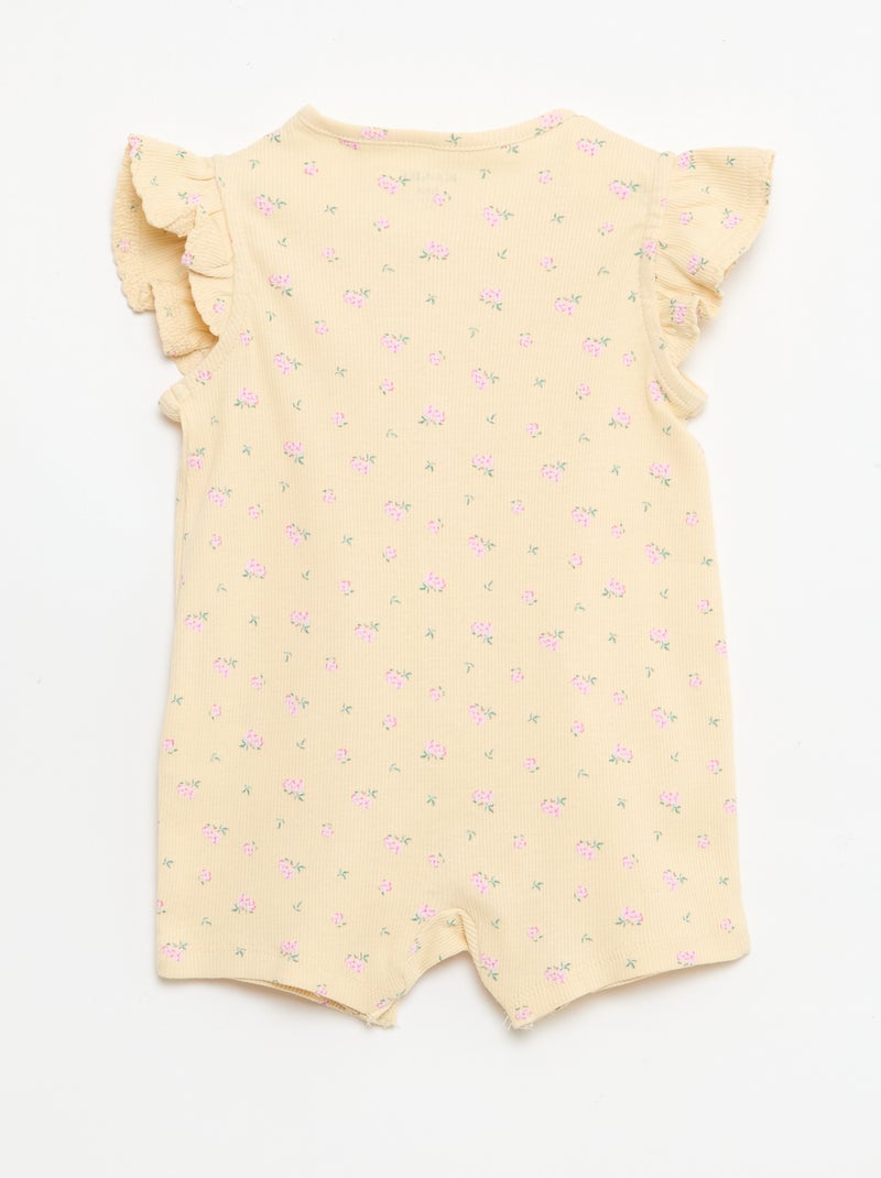 Tutina leggera estiva in cotone con volant Beige - Kiabi