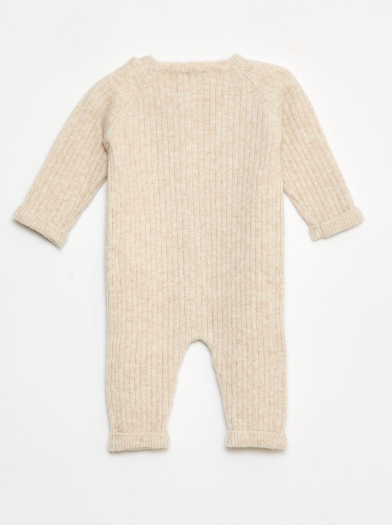 Tutina lunga in maglia Beige - Kiabi