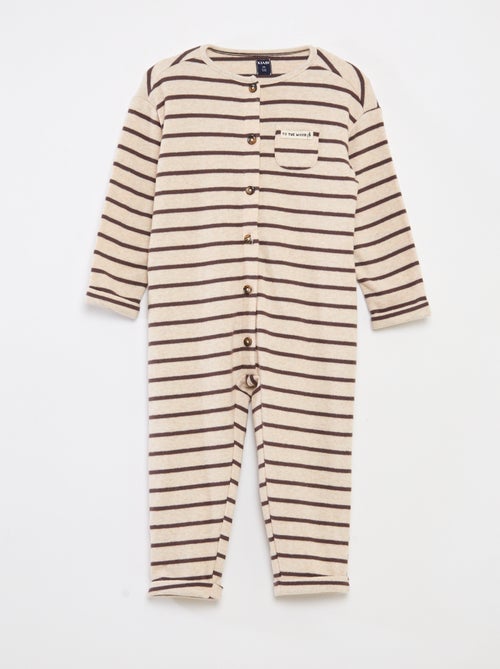 Tutina lunga in maglia effetto peluche - Kiabi