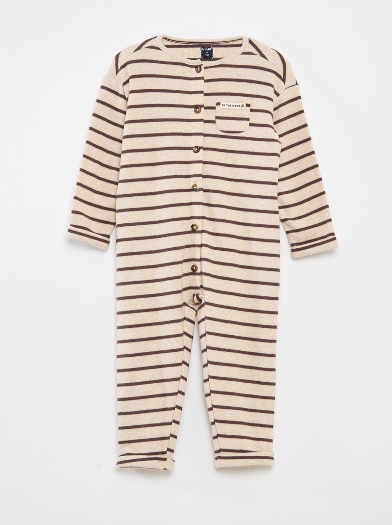 Tutina lunga in maglia effetto peluche Marrone - Kiabi