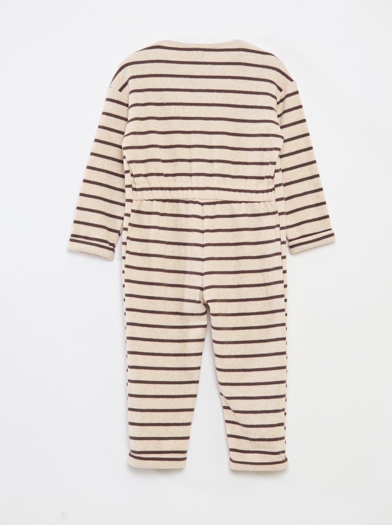 Tutina lunga in maglia effetto peluche Marrone - Kiabi