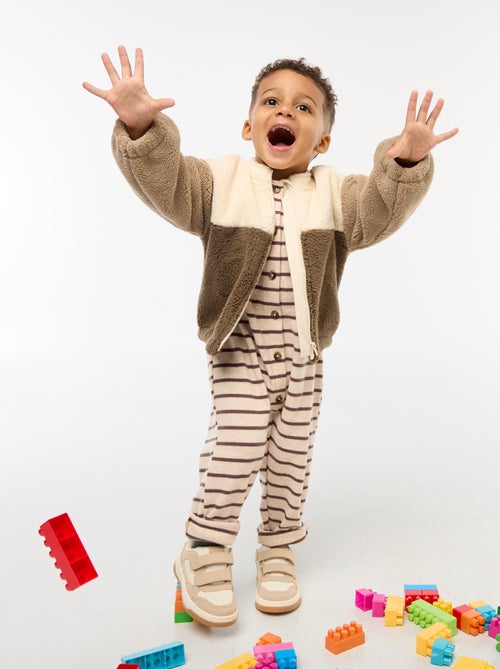 Tutina lunga in maglia effetto peluche - Kiabi