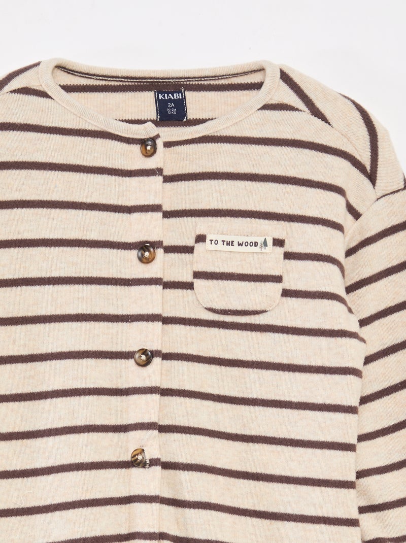 Tutina lunga in maglia effetto peluche Marrone - Kiabi