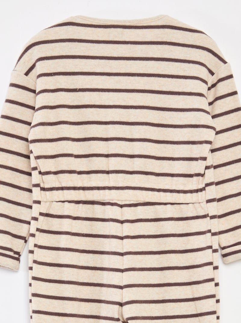 Tutina lunga in maglia effetto peluche Marrone - Kiabi