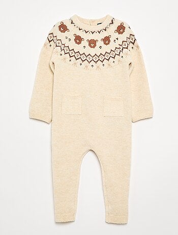 Tutina lunga natalizia in maglia jacquard