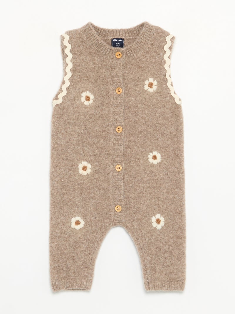Tutina lunga senza maniche in maglia Beige - Kiabi