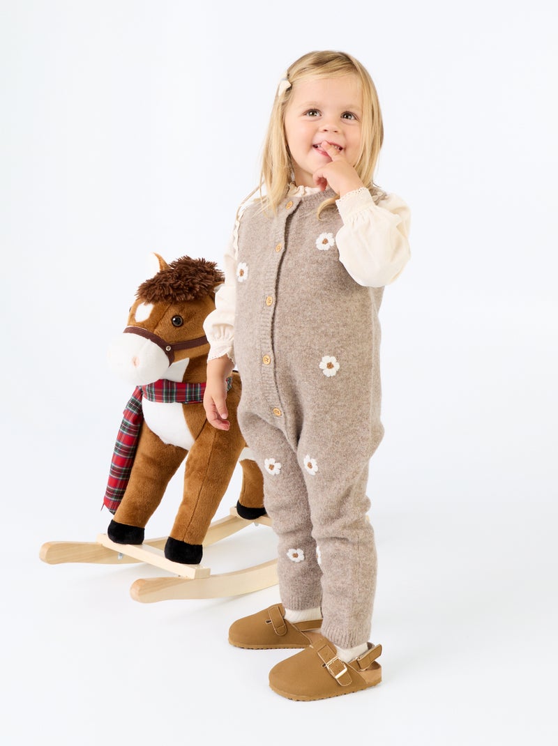Tutina lunga senza maniche in maglia Beige - Kiabi