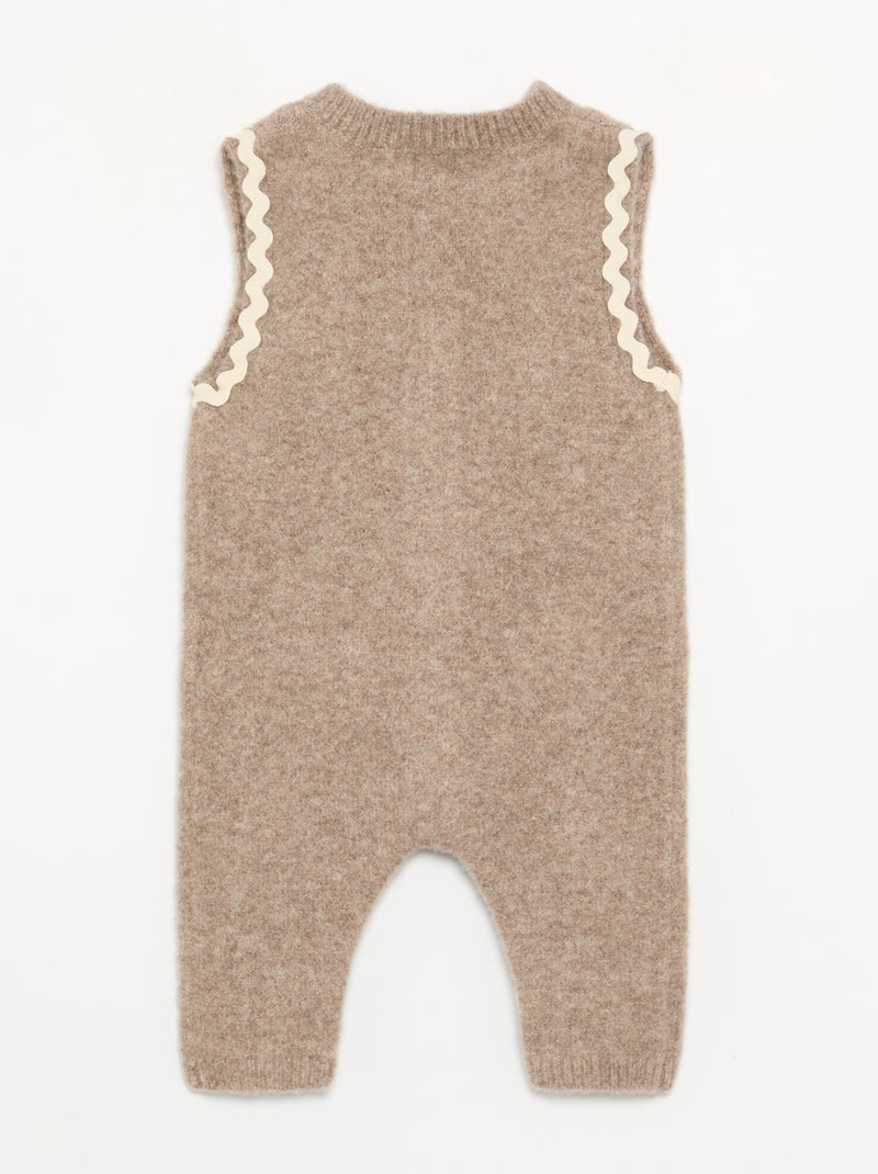 Tutina lunga senza maniche in maglia Beige - Kiabi