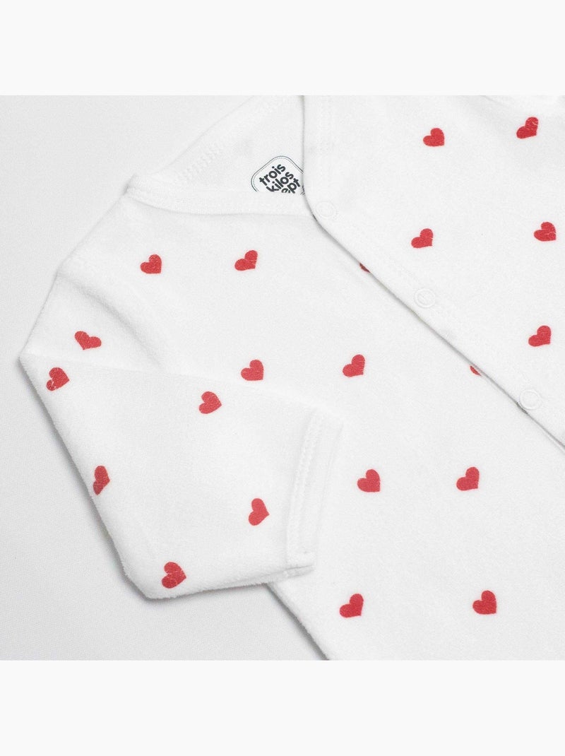 Tutina maniche lunghe - Cuori Bianco - Kiabi