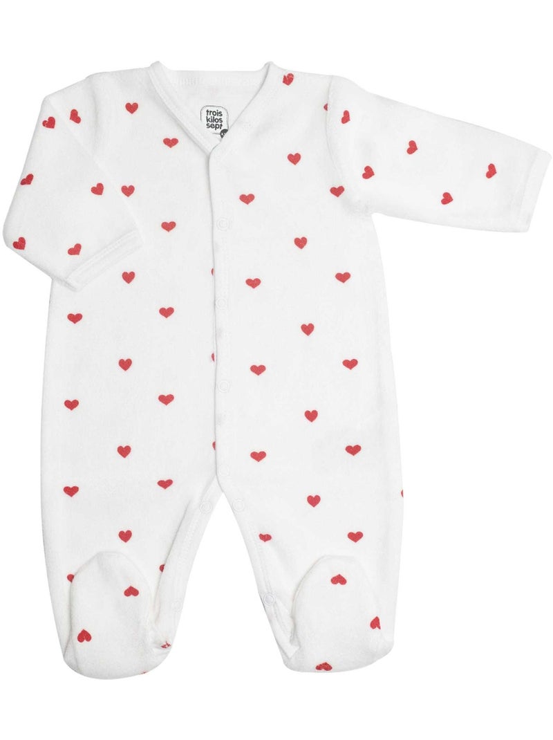 Tutina maniche lunghe - Cuori Bianco - Kiabi