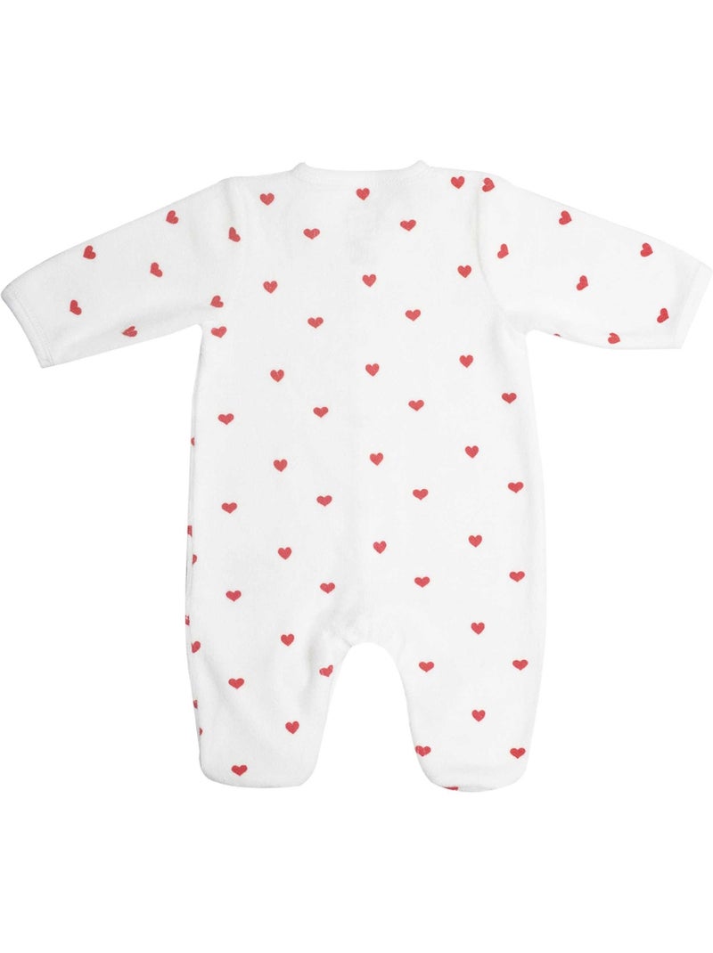 Tutina maniche lunghe - Cuori Bianco - Kiabi