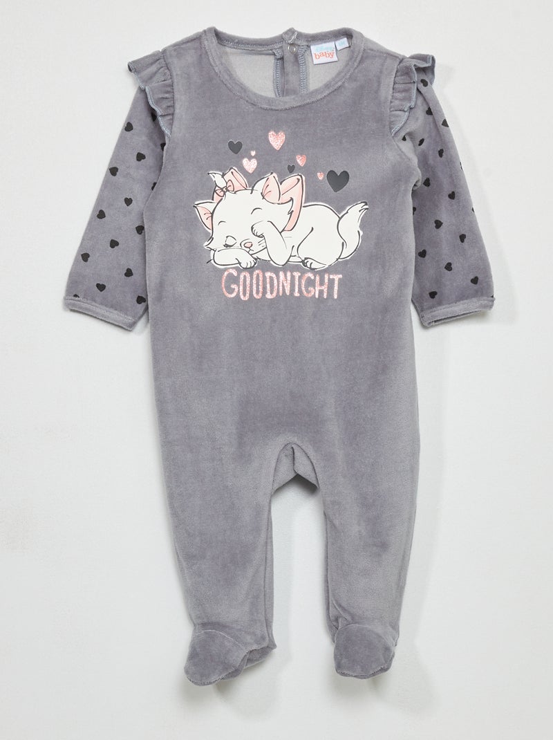Tutina 'Minou' 'Aritsogatti' 'Disney' in velluto grigio - Kiabi