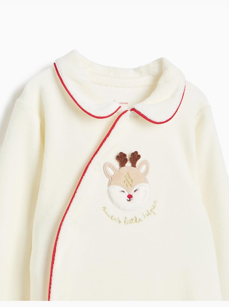 Tutina natalizia in velluto, mo fashion Beige - Kiabi