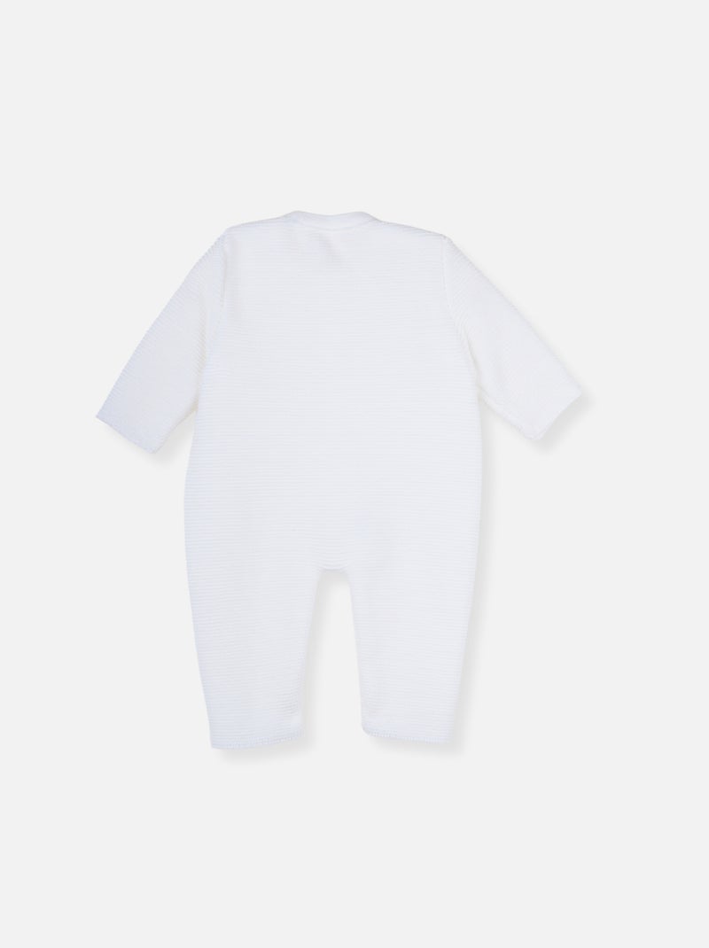 Tutina neonato 4 bottoni - ricamo Bianco - Kiabi