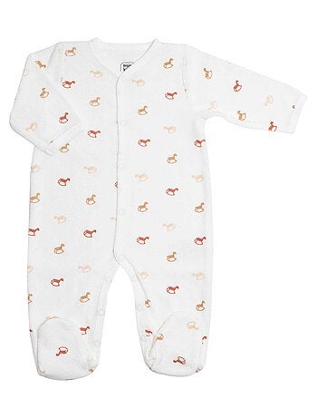 Tutina neonato con motivi trendy di cavalli a dondolo