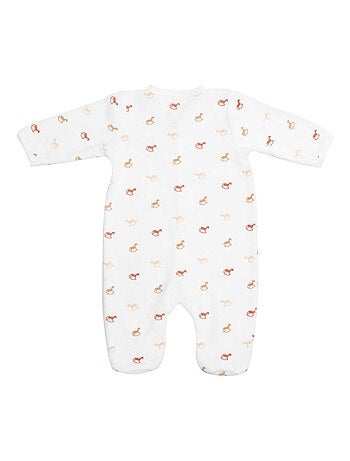 Tutina neonato con motivi trendy di cavalli a dondolo