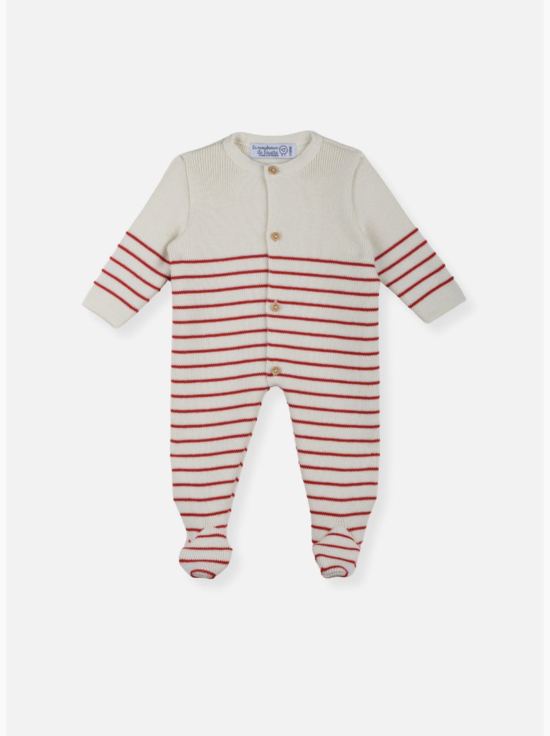 Tutina neonato con piedini - collezione «petits marins» Bianco Rosso - Kiabi