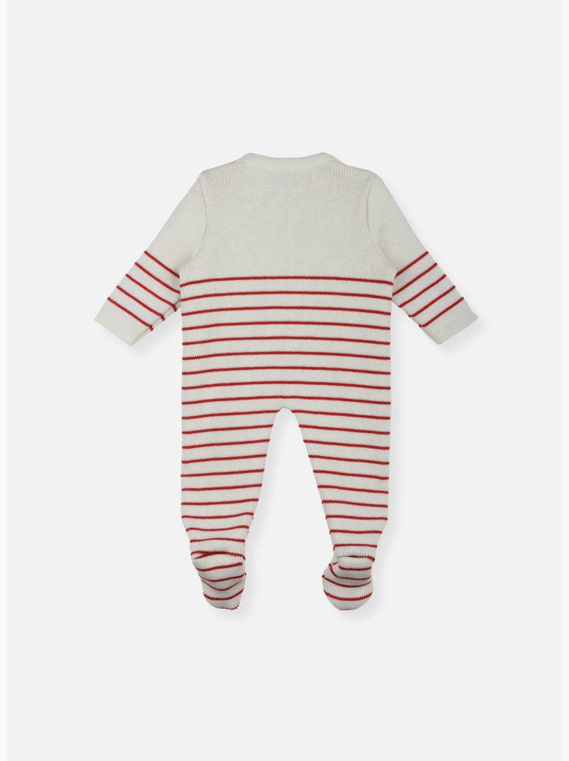 Tutina neonato con piedini - collezione «petits marins» Bianco Rosso - Kiabi