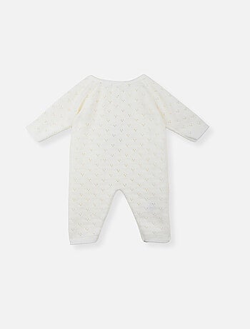 Tutina neonato in maglia traforata