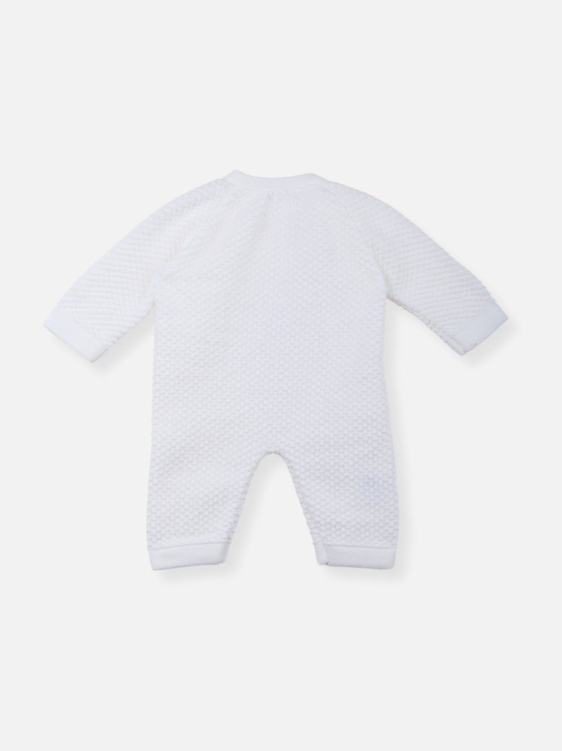 Tutina neonato nido d'ape Bianco - Kiabi