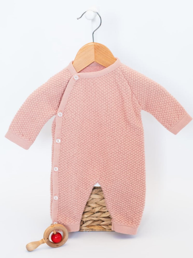 Tutina neonato nido d'ape Rosa - Kiabi