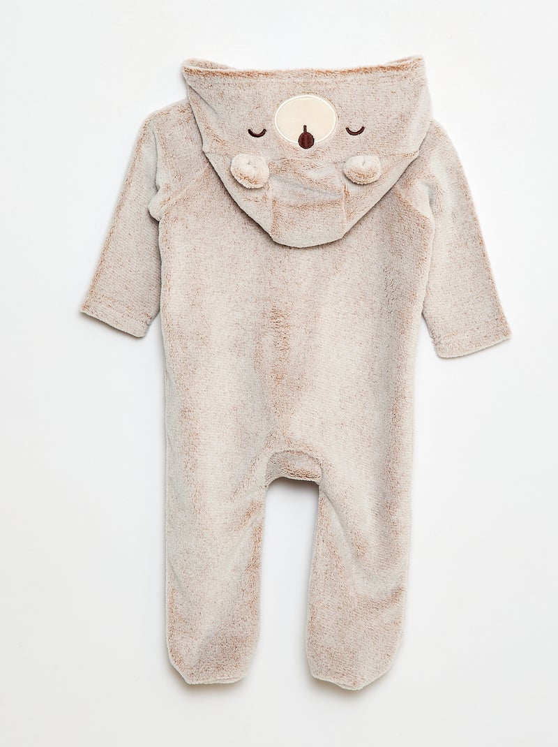 Tutina pigiama calda animaletto Marrone - Kiabi