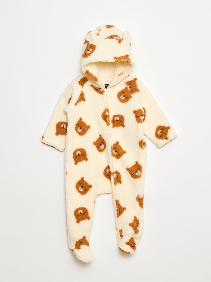 Tutina pigiama calda effetto montone Beige - Kiabi