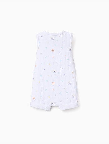 Tutina senza maniche in cotone con motivo con conchiglie