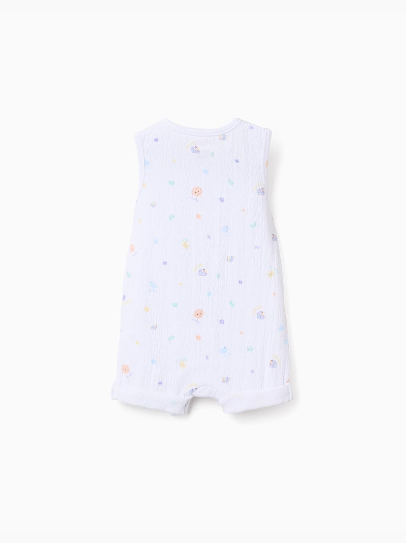 Tutina senza maniche in cotone con motivo con conchiglie Bianco - Kiabi