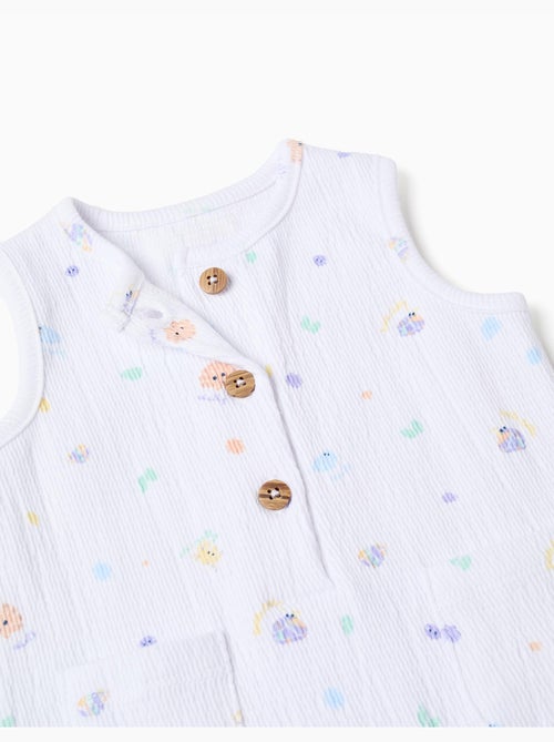 Tutina senza maniche in cotone con motivo con conchiglie - Kiabi