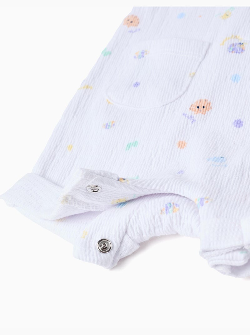 Tutina senza maniche in cotone con motivo con conchiglie Bianco - Kiabi
