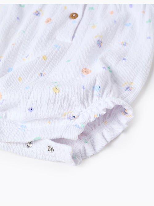 Tutina senza maniche in cotone con motivo e volant - Kiabi