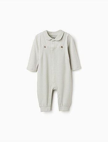 Tutina senza piedi a costine in cotone