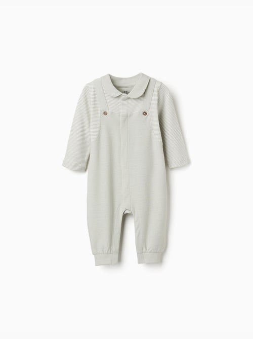 Tutina senza piedi a costine in cotone - Kiabi