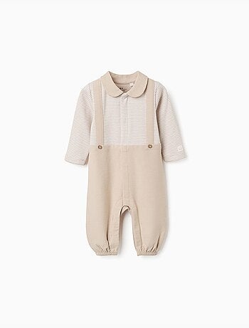 Tutina senza piedini a costine in cotone