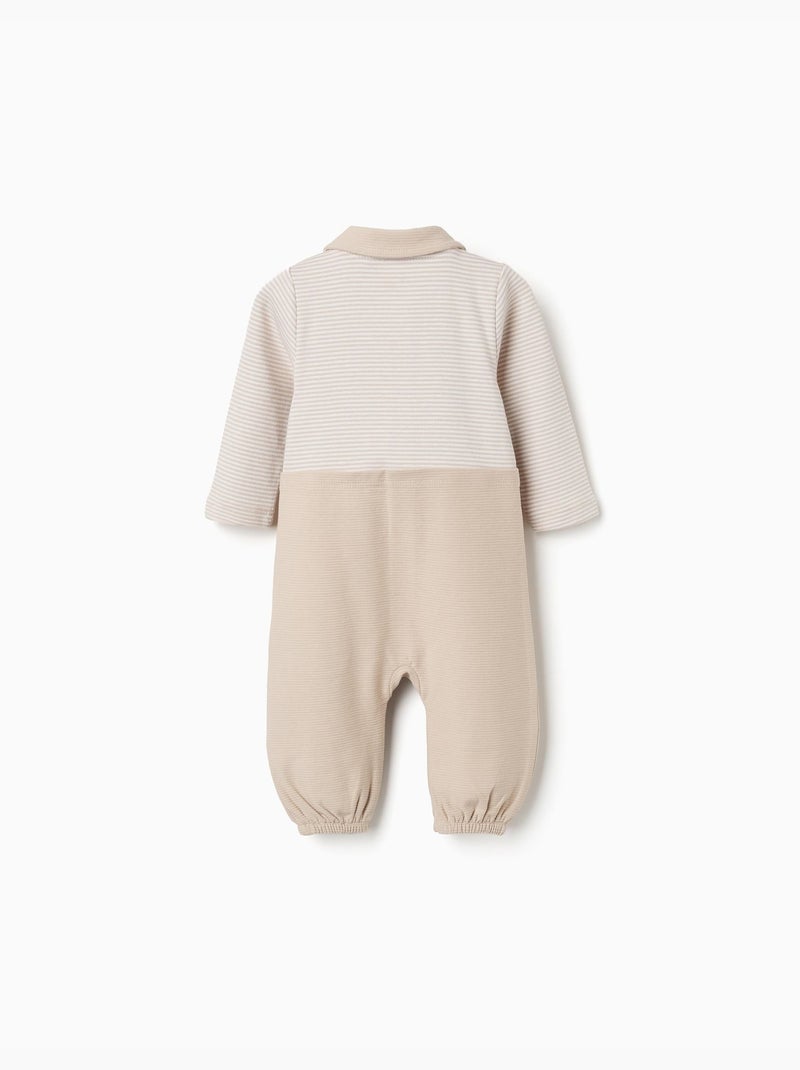 Tutina senza piedini a costine in cotone Grigio chiaro - Kiabi
