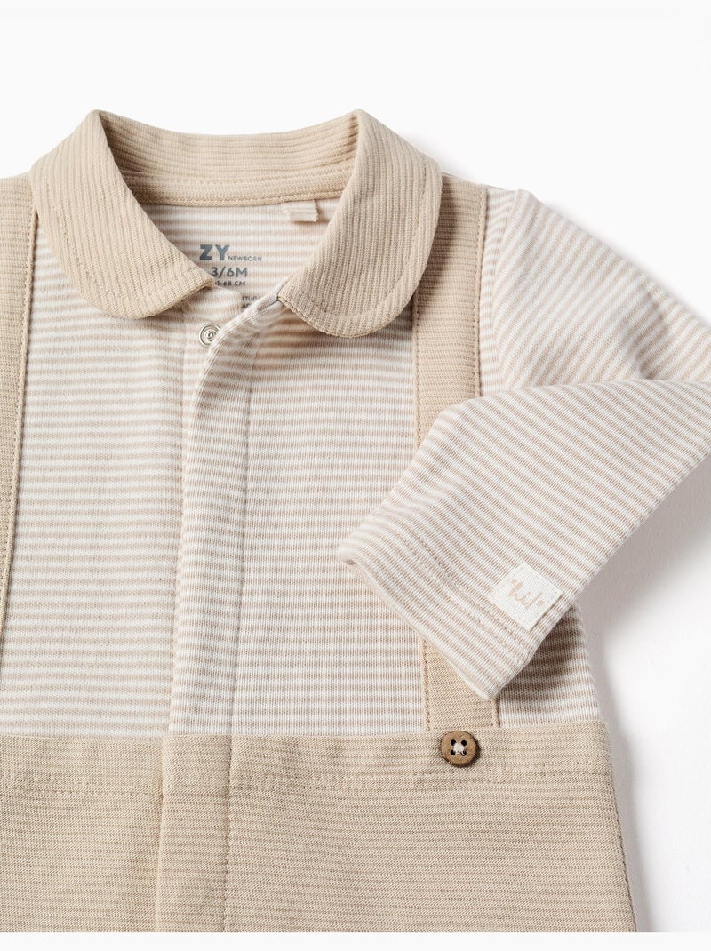Tutina senza piedini a costine in cotone Grigio chiaro - Kiabi