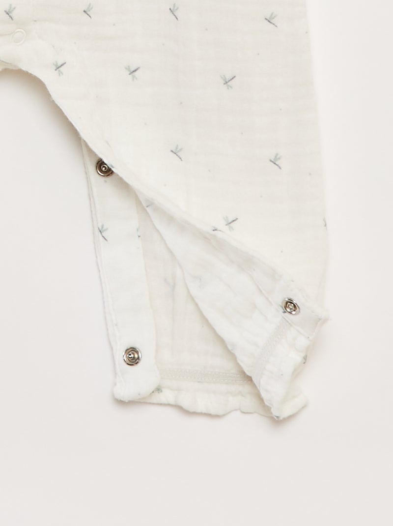 Tutina senza piedini con collo fantasia BIANCO - Kiabi