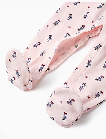 Tutina senza piedini in cotone con minnie