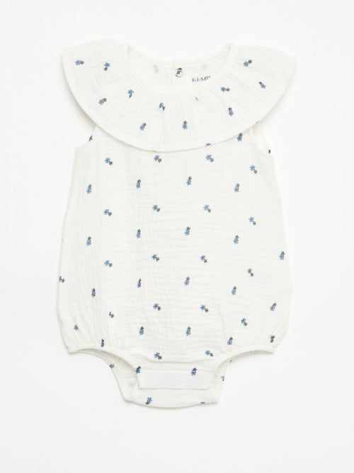 Tutina smanicata in doppia garza di cotone - Kiabi