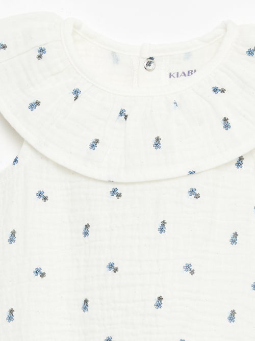 Tutina smanicata in doppia garza di cotone - Kiabi