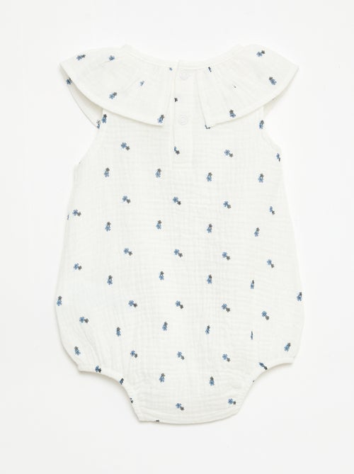 Tutina smanicata in doppia garza di cotone - Kiabi