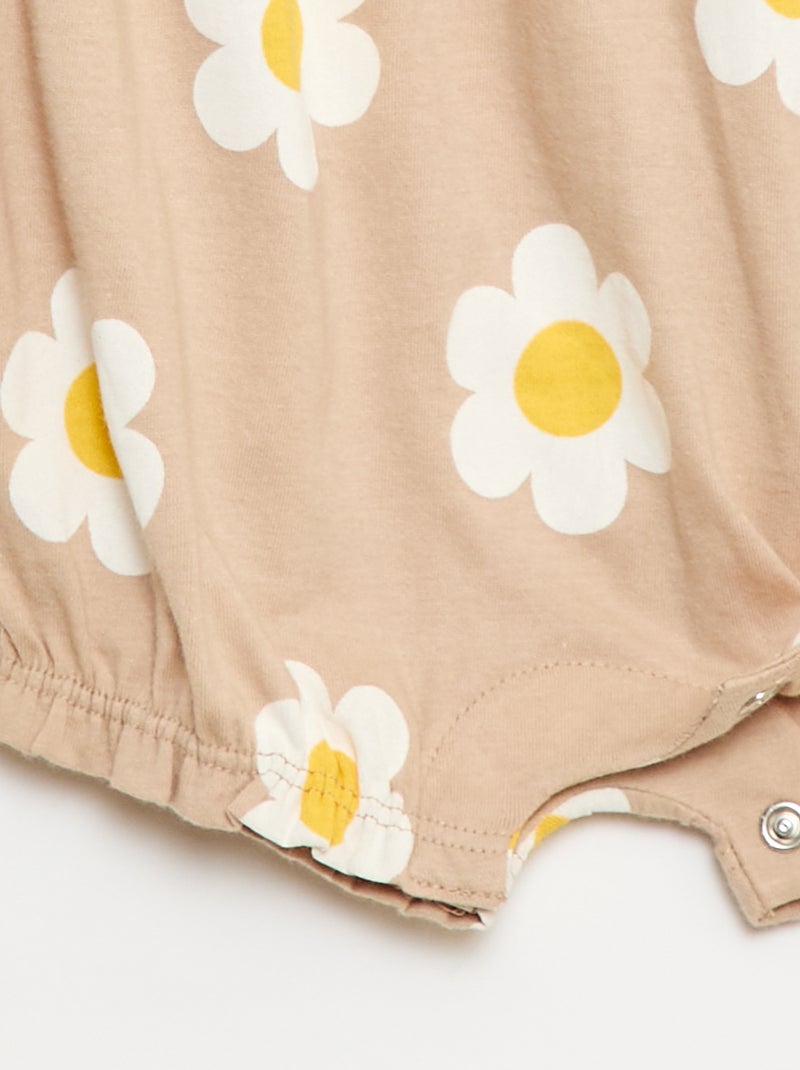 Tutina stampata in jersey di cotone Beige - Kiabi