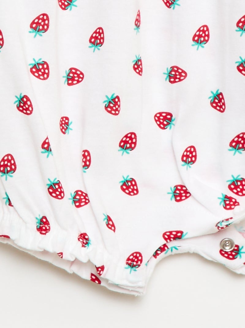 Tutina stampata in jersey di cotone Bianco - Kiabi