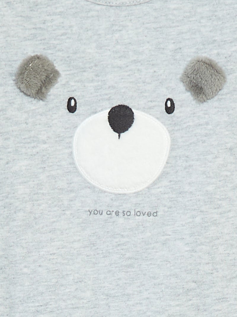 Tutina 'Volpe' con apertura con bottoni a pressione dietro Grigio - Kiabi